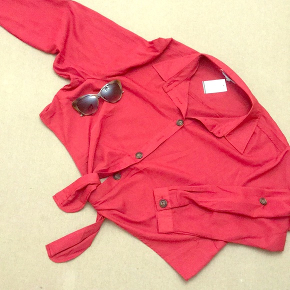 NEW Button Down Plus Sized Blouse - Picture 1 of 2